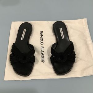 Manolo Blahnik black suede sandals